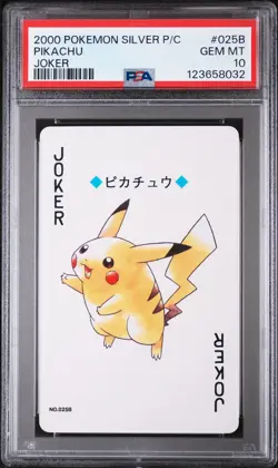 2000 POKEMON SILVER VERSION PLAYING CARDS JOKER #025B PIKACHU PSA 10 - Image 1