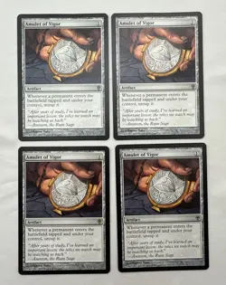 Amulet of Vigor x4 MTG Worldwake 4x Magic Very Good Moderate Play VG MP - Image 1