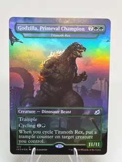 Godzilla, Primeval Champion / Titanoth Rex FOIL X1 IKO MTG Ikoria - Image 1