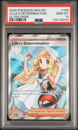 PSA 10 Lillie's Determination 169/132 Pokemon Mega Evolution Trainer UR Full Art - Image 1