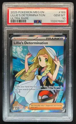 2025 Pokemon Mega Evolution Lillie's Determination Ultra Rare #169/132 PSA 10 - Image 1