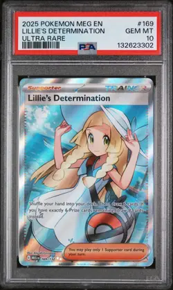 2025 Pokemon Lillie's Determination 169/132 Mega Evolution PSA 10 - Image 1
