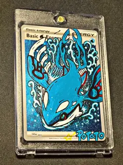 Pokemon Goldstar Kyogre Card 112/113-ENG-EX Delta Species Holo Hand draw DIY 🌀 - Image 1