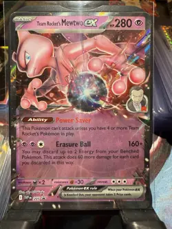 Pokemon TCG Team Rockets Mewtwo EX 205 Black Star Promo Card Near Mint Condition - Image 1