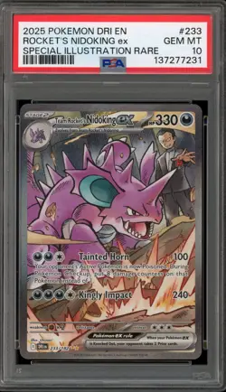 Pokemon Team Rocket's Nidoking ex Destined Rivals SIR #233 PSA 10 Gem Mint - Image 1