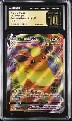 Flareon VMAX 018/203 | CGC PRISTINE 10 | Pokemon Evolving Skies - Image 1