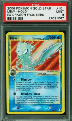 2006 POKEMON EX DRAGON FRONTIERS GOLD STAR #101 MEW HOLO PSA MINT 9 - Image 1