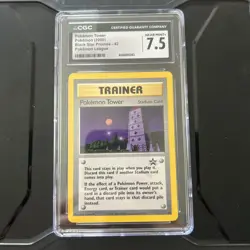 Pokemon Tower #42 Black Star Promos 2000 Pokemon League CGC Near Mint 7.5 - Image 1