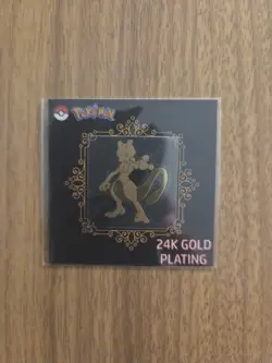 Mewtwo 24k Gold Plated Sticker Korean Striking Candy Pokemon Pack fresh! - Image 1