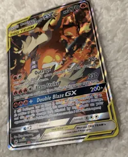 Reshiram & Charizard GX SM201 Sun & Moon Tag Team Black Star Promo Pokemon LP - Image 2