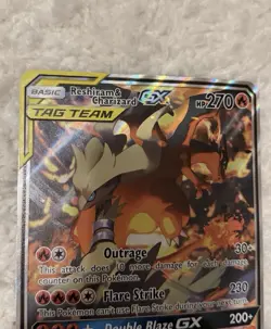 Reshiram & Charizard GX SM201 Sun & Moon Tag Team Black Star Promo Pokemon LP - Image 4