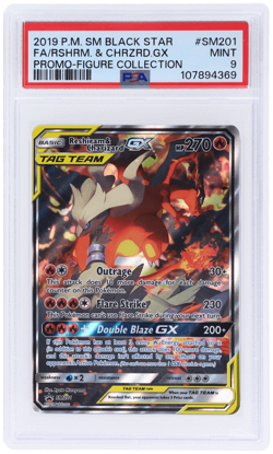 2016 Pokemon Sun and Moon Black Star Promos Charizard Gx/Reshiram #SM201 PSA 9 - Image 1