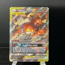 Pokemon Reshiram & Charizard GX SM201 Black Star Promo Sun & Moon Near Mint NM- - Image 1