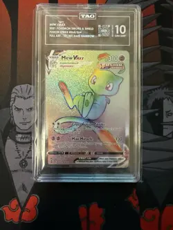 Pokemon TCG Mew VMAX 268/264 TAG 10 Gem Mint Rainbow Secret Rare Fusion Strike - Image 1