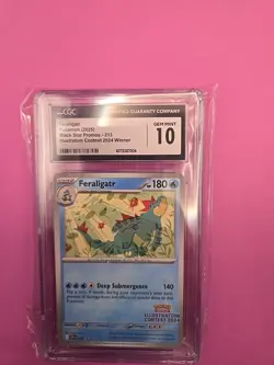 Pokemon TCG Feraligatr SVP 213 Black Star Promo Illustration Contest 2024 CGC 10 - Image 1