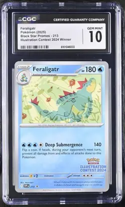 Pokemon TCG Feraligatr SVP 213 Black Star Promo Illustration Contest 2024 CGC 10 - Image 1