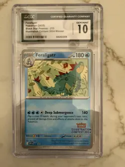 Pokemon TCG Feraligatr SVP 213 Black Star Promo Illustration Contest 2024 CGC 10 - Image 1