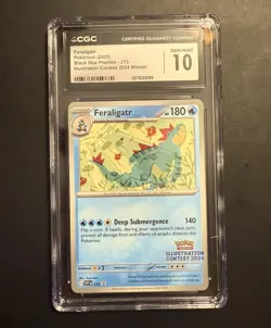 Pokemon TCG Feraligatr SVP 213 Black Star Promo Illustration Contest 2024 CGC 10 - Image 1