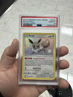2019 POKEMON EEVEE SUN MOON HIDDEN FATES SHINY VAULT SV41 PSA 10 GEM MINT TCG - Image 1