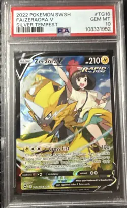 Pokemon TCG Zeraora v TG16/TG30 SWSH12 Silver Tempest Trainer Gallery PSA 10 - Image 1