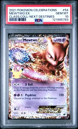 2021 POKEMON CELEBRATIONS CLASSIC COLLECTION MEWTWO EX#54 NEXT DESTINIES PSA 10 - Image 1
