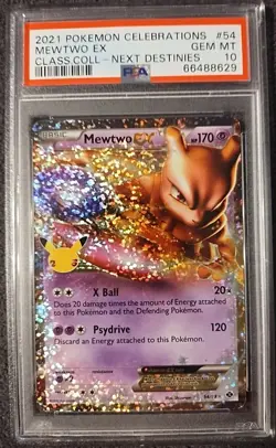 2021 POKEMON MEWTWO EX PSA 10 #54 CELEBRATIONS CLASSIC COLLECTION NEXT DESTINIES - Image 1