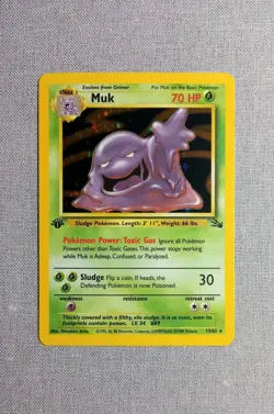 Pokemon TCG - 1st Edition Muk - Fossil Set - Holo 13/62 - Image 1