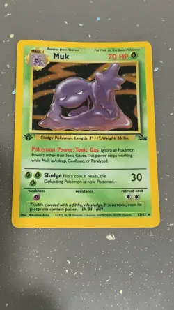Muk 13/62 1st Edition Holo Pokemon TCG Fossil Set NM! - Image 1