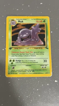 Muk 13/62 1st Edition Holo Pokemon TCG Fossil Set - Image 1