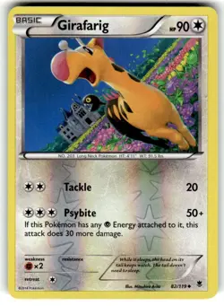 XY - Phantom Forces Girafarig #82/119 Reverse Holo Pokemon Card NM - Image 1