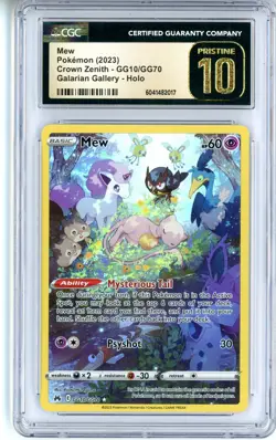 CGC Pristine 10 Pokemon TCG Mew GG10/GG70 Crown Zenith: Galarian Gallery Holo - Image 1