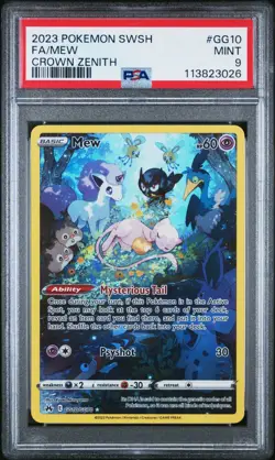 Pokemon Card TCG Mew GG10/GG70 Crown Zenith: Galarian Gallery Holo PSA 9 - Image 1