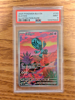 2025 POKEMON BLK EN-BLACK BOLT ILLUSTRATION RARE #120 ELGYEM PSA 9 - Image 1