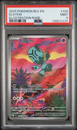 2025 POKEMON BLK EN-BLACK BOLT ILLUSTRATION RARE #120 ELGYEM PSA 9 - Image 1