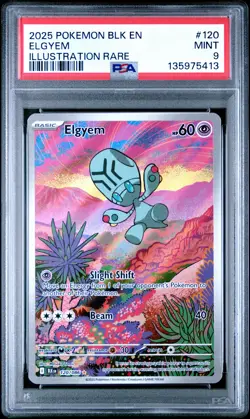 2025 POKEMON BLK EN-BLACK BOLT ILLUSTRATION RARE #120 ELGYEM PSA 9 - Image 1