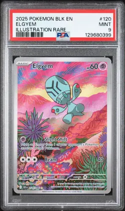 2025 POKEMON BLK EN-BLACK BOLT ILLUSTRATION RARE #120 ELGYEM PSA 9 - Image 1