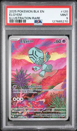 2025 POKEMON BLK EN-BLACK BOLT ILLUSTRATION RARE #120 ELGYEM PSA 9 - Image 1