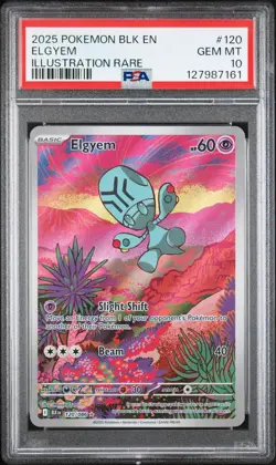 2025 POKEMON BLK EN-BLACK BOLT ILLUSTRATION RARE #120 ELGYEM PSA 10 - Image 1