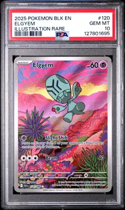 2025 POKEMON BLK EN-BLACK BOLT ILLUSTRATION RARE #120 ELGYEM PSA 10 - Image 1