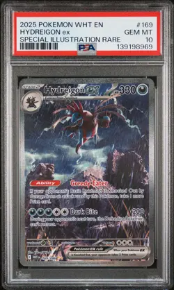 2025 POKEMON WHT EN-WHITE FLARE SPECIAL ILLUSTRATION RARE HYDREIGON EX PSA 10 - Image 1