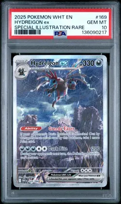 2025 POKEMON WHT EN-WHITE FLARE SPECIAL ILLUSTRATION RARE HYDREIGON EX PSA 10 - Image 1