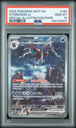 2025 POKEMON WHT EN-WHITE FLARE SPECIAL ILLUSTRATION RARE HYDREIGON EX PSA 10 - Image 1