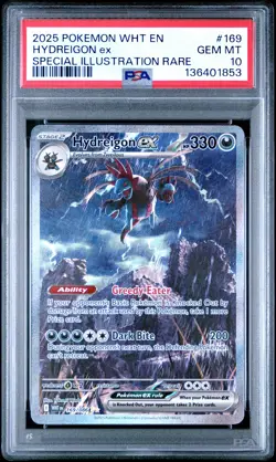 2025 POKEMON WHT EN-WHITE FLARE SPECIAL ILLUSTRATION RARE HYDREIGON EX PSA 10 - Image 1