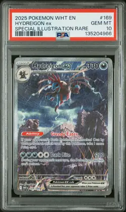 2025 POKEMON WHT EN-WHITE FLARE SPECIAL ILLUSTRATION RARE HYDREIGON EX PSA 10 - Image 1