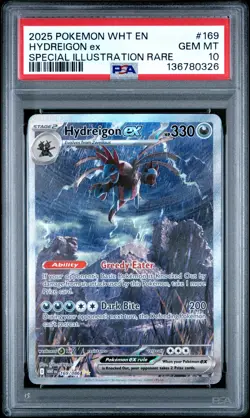 2025 POKEMON WHT EN-WHITE FLARE SPECIAL ILLUSTRATION RARE HYDREIGON EX PSA 10 - Image 1