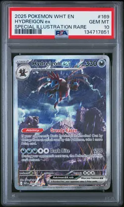 2025 POKEMON WHT EN-WHITE FLARE SPECIAL ILLUSTRATION RARE HYDREIGON EX PSA 10 - Image 1