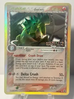 Pokemon TCG Tyranitar 16/113, EX Delta Species Set, Reverse Holo Rare Stamped - Image 1