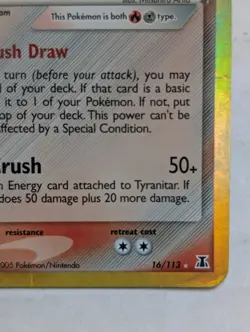 Tyranitar EX Delta Species 16/113 Reverse Holo Rare Stamped Pokemon TCG - Image 2