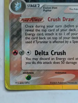 Tyranitar EX Delta Species 16/113 Reverse Holo Rare Stamped Pokemon TCG - Image 5