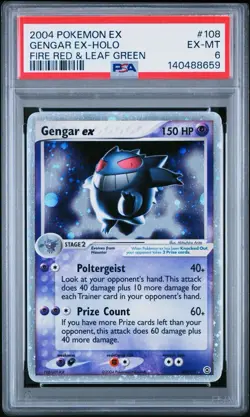 2004 Pokemon EX Gengar ex 108/112 FireRed & LeafGreen Holo Ultra Rare PSA 6 - Image 1
